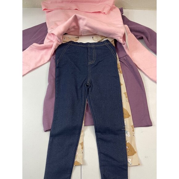 Koala Kids 4-Piece Girls 3T Set: Dress Purple, Leggings, Pink Tunic NWT - Picture 5 of 13